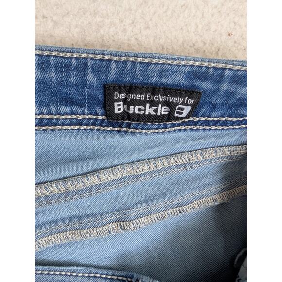 Salvage Buckle Jeans Mens 32R 32x32 Blue Mayhem Straight Leg Distressed Stretch - Picture 16 of 16